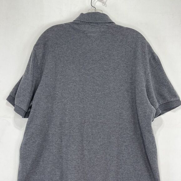 Tommy Hilfiger Men Large Polo Shirt Classic Fit Short Sleeve Gray - Picture 6 of 15